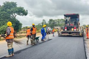 A picture of the work on the Ntui – Ndjolé section