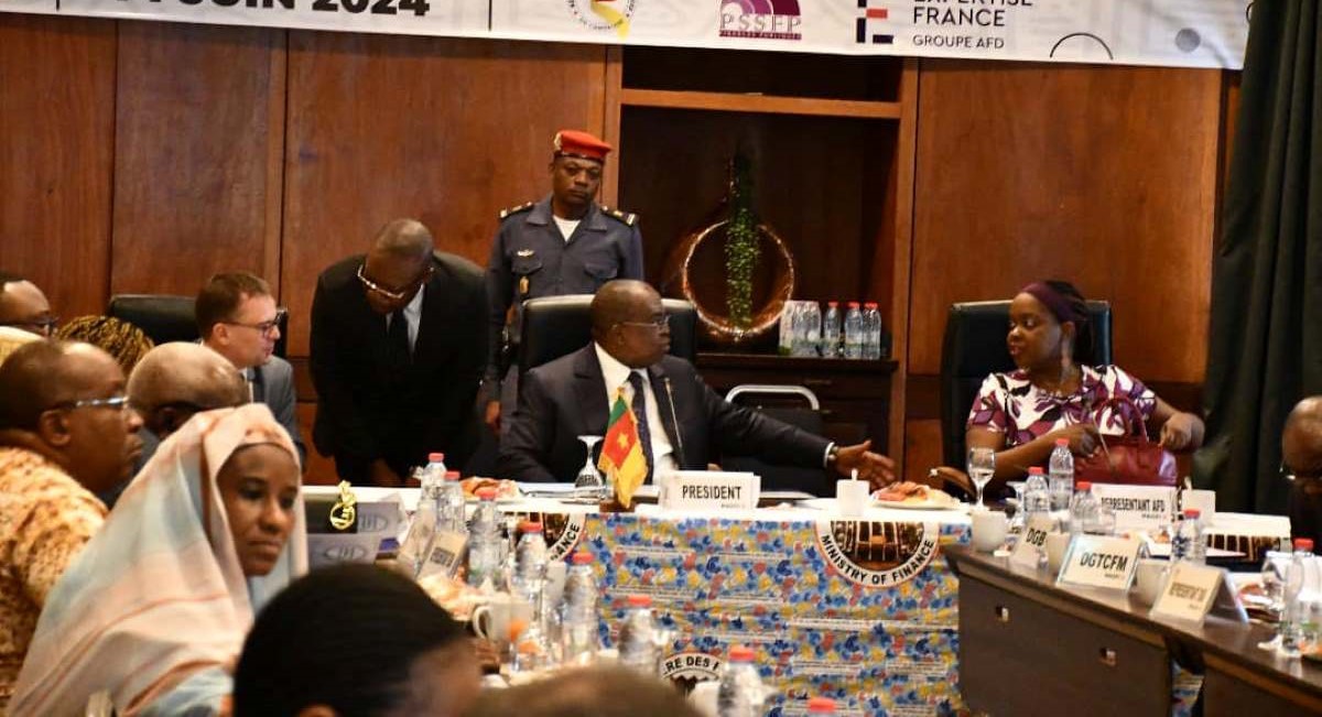 Cameroonian Finance Minister Louis Paul Motaze (centre), presiding over the Pagfi 3 launching ceremony