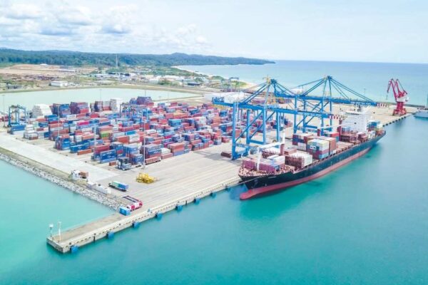 A view of the Container Terminal of the Port of Kribi
